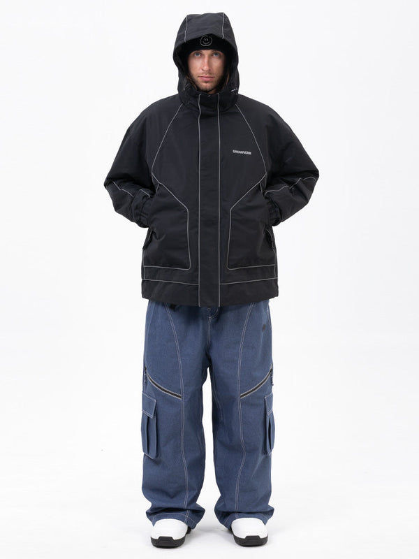 Chill Reflective Snowsuit für Herren zum Nachtskifahren – Set aus Bergjacke und Streetstorm Baggy Pants