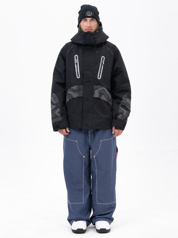Chillform Herren-Schneeanzug mit reflektierendem Tarnmuster – Glow Trail Jacke mit Freerider Baggy Schneehose