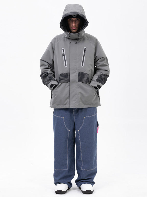 Chillform Herren-Schneeanzug mit reflektierendem Tarnmuster – Glow Trail Jacke mit Freerider Baggy Schneehose