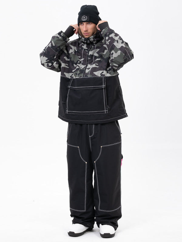 Mountain Vibe Pulloverjacke für Herren & Urban Freerider Baggy-Schneehose Set