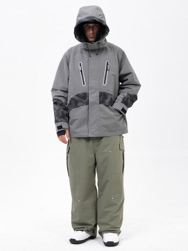 Chillform Herren-Schneeanzug mit reflektierendem Tarnmuster – Glow Trail Jacke mit Baggy-Schneehose (Set)