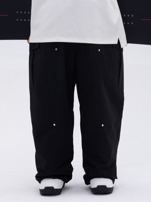 Herren-Skihose mit doppeltem Knieausschnitt, Mountain Freestyle, Baggy-Camo-Muster