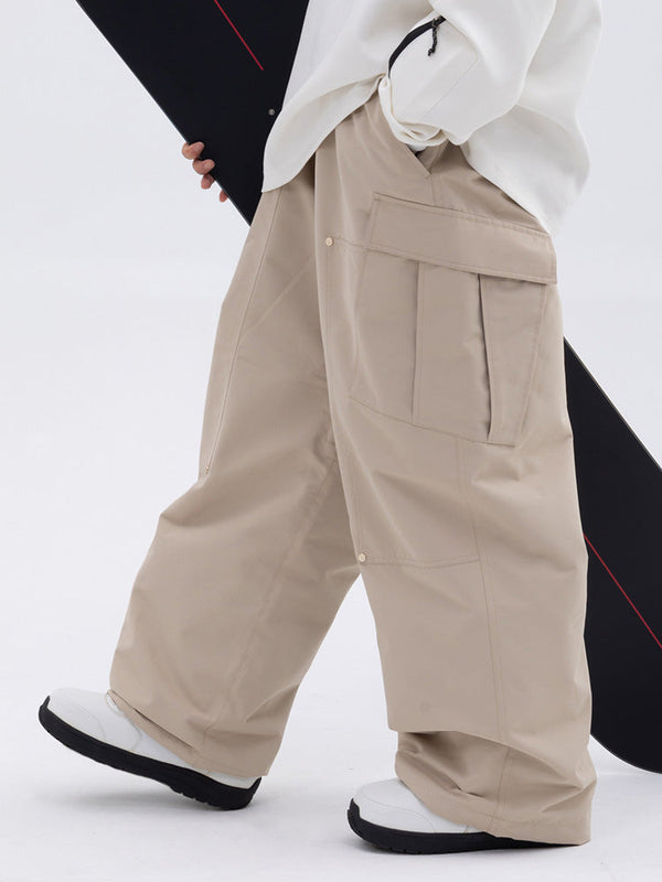 Men's Double Knee Mountain Freestyle Baggy Snow Pants