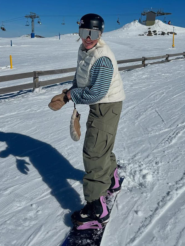 Women's Double Knee Mountain Freestyle Baggy Camo Snow Pants