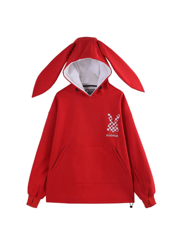 Doorek Unisex Niedlicher Hasen-Hoodie, wasserdicht, für Schnee geeignet