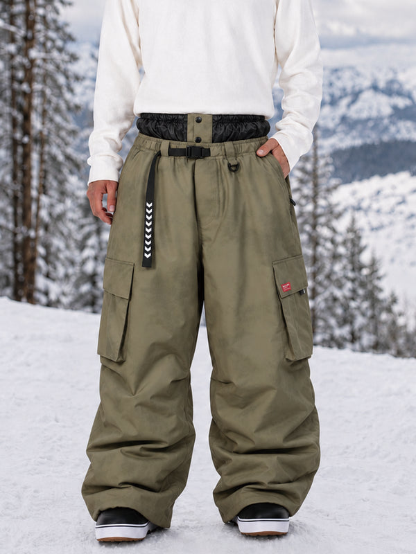 Pantalon de ski cargo ample et utilitaire pour homme – Modèle à ceinture de ville multipoches