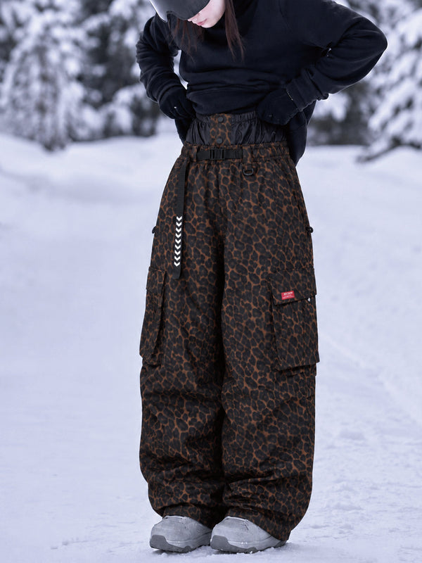 Damen-Street-Utility-Cargo-Schneehose im Baggy-Stil – Design mit mehreren Taschen und Gürtel
