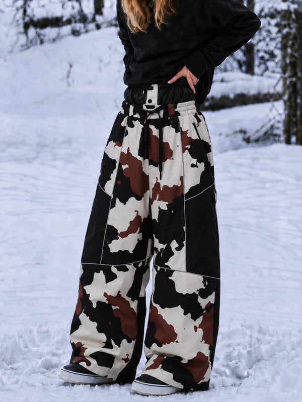 Wild Motion Super Baggy Schneehose für Damen – Reflektierendes Colorblock-Design mit mehreren Taschen