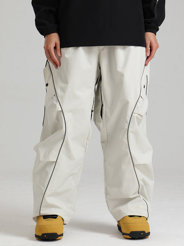 Gsou Snow Damen-Schneehose mit reflektierenden Details und Leuchtkante