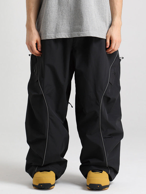 Gsou Snow Herren-Schneehose mit reflektierenden Kanten und weitem Sitz