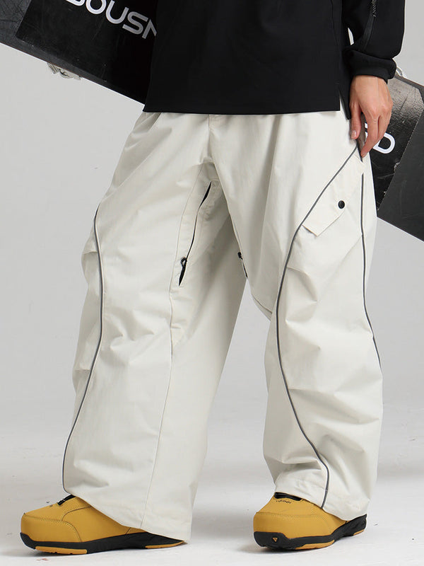 Gsou Snow Damen-Schneehose mit reflektierenden Details und Leuchtkante