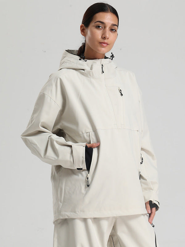 Gsou Snow Damen-Pullover-Anorak, strapazierfähig, Bergflauschig, Baggy-Schneejacke