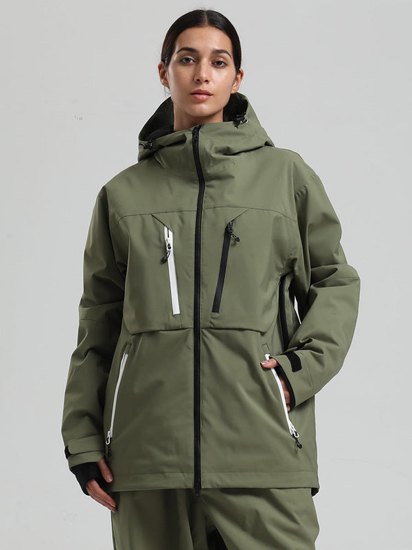 Gsou Snow Damen-Winterjacke, strapazierfähig, Mountain Pro, Funktions-Cargo-Schneejacke