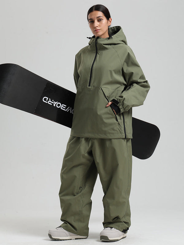 Gsou Snow Damen-Snowboardanzug, strapazierfähig, urbaner Look, Pullover-Anorak
