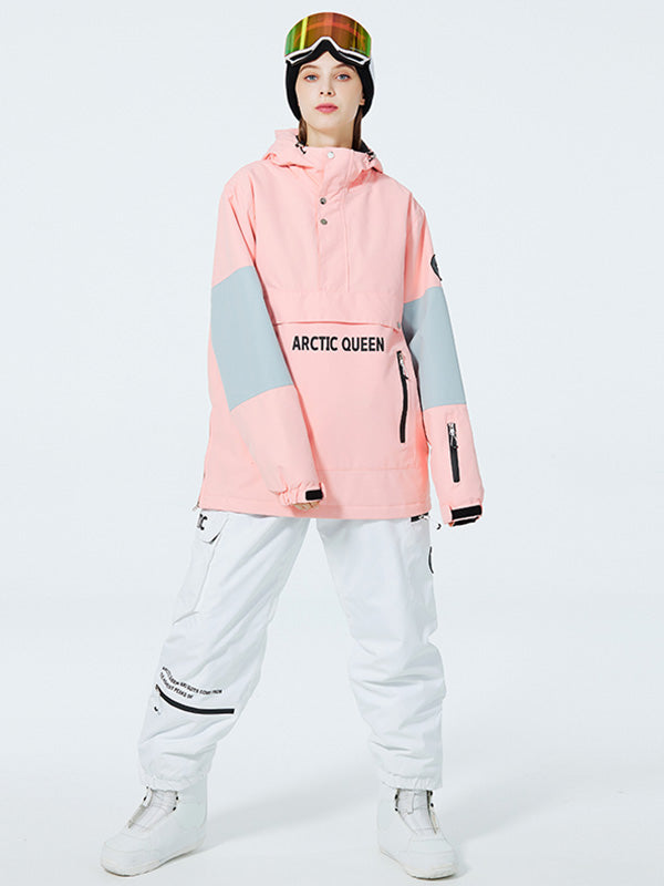 SnowCrest FrostTrek Anorak-Schneeanzüge für Damen mit halbem Reißverschluss