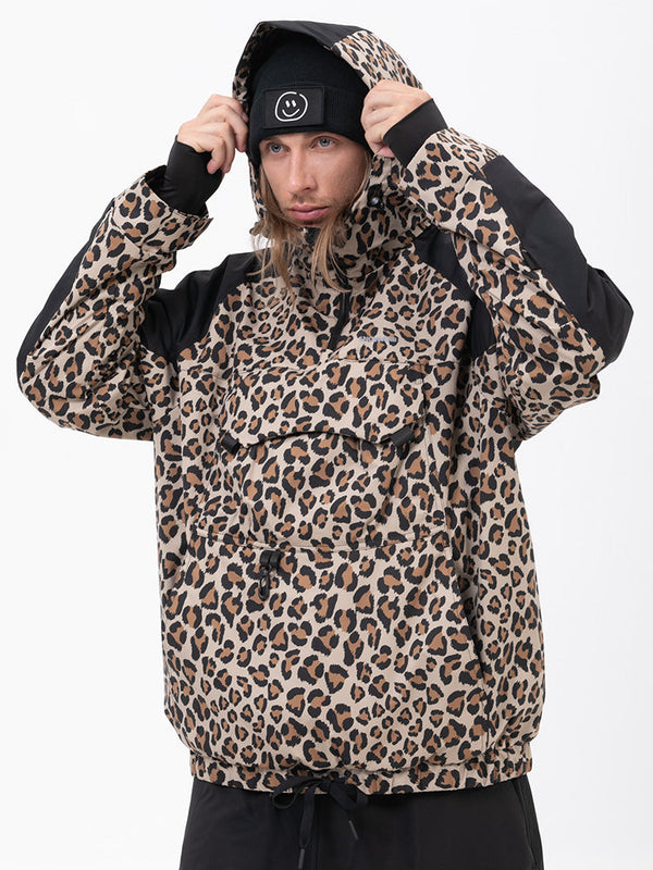 Men's Mountain Freestyle Cargo Pocket Pullover Bomber Snowboard Jacket