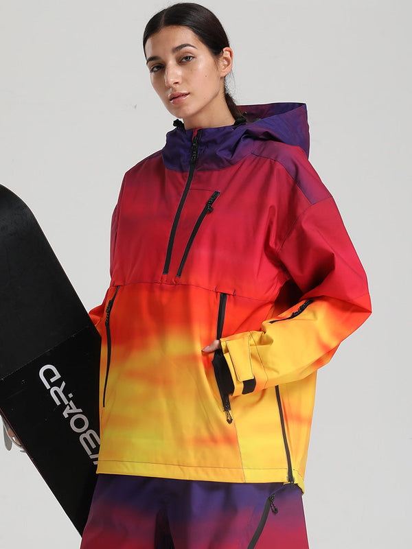 Gsou Snow Damen-Pullover-Anorak, strapazierfähig, Bergflauschig, Baggy-Schneejacke