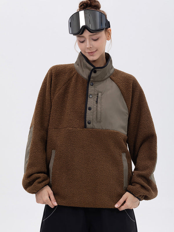 Damen-Abenteuerpullover aus Kunst-Sherpa-Fleece, warm und bergtauglich