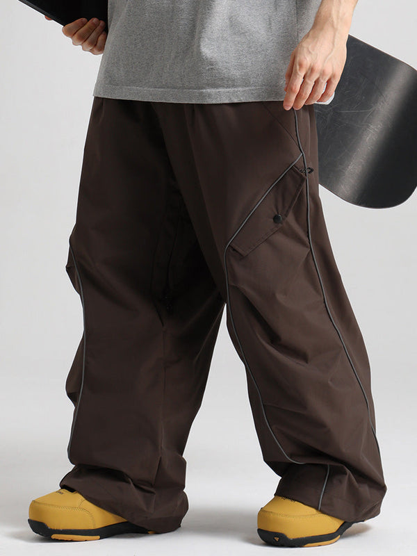 Gsou Snow Herren-Schneehose mit reflektierenden Kanten und weitem Sitz