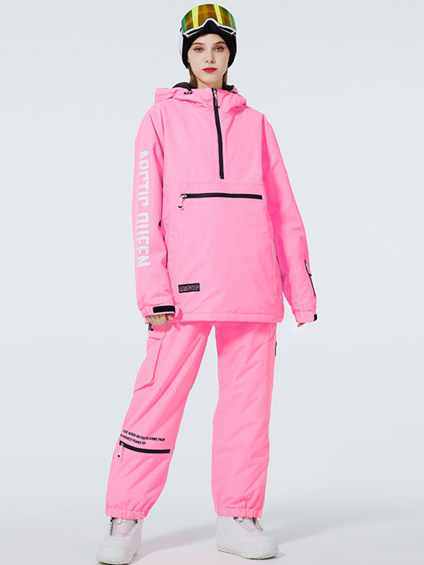 WinterPeak SnowGuard Anorak-Schneeanzüge für Damen mit halbem Reißverschluss