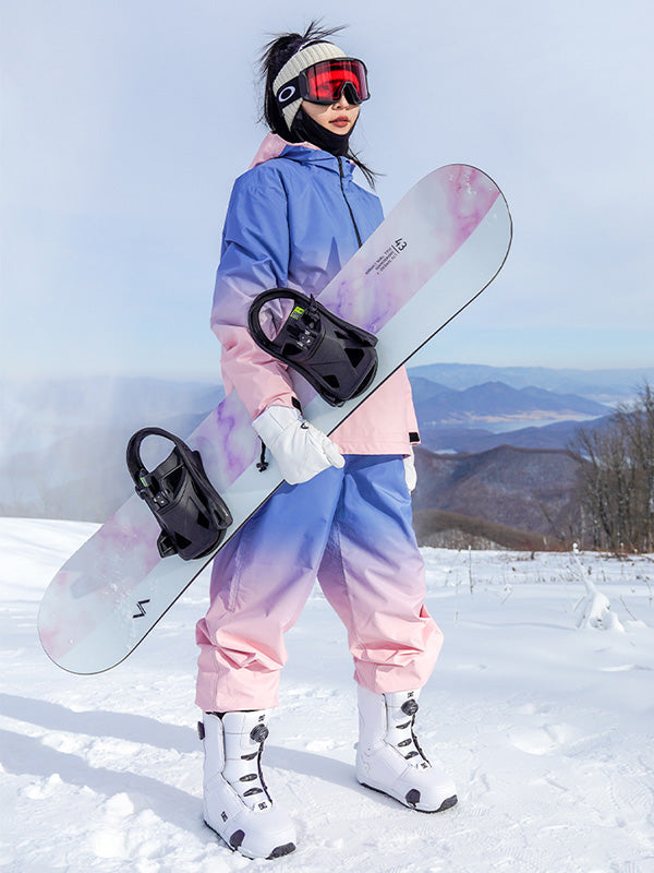 Bunte Neon-Winter-Snowboardanzüge für Damen