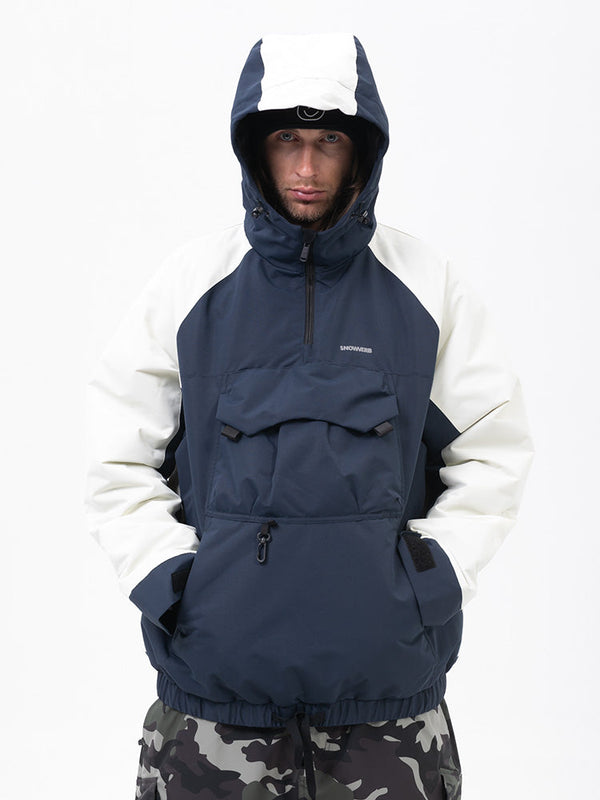 Men's Mountain Freestyle Cargo Pocket Pullover Bomber Snowboard Jacket