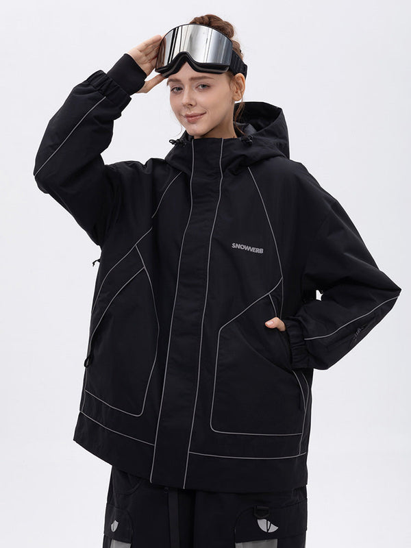 Damen-Allwetter-Schneejacke „Mountain Chill“ mit Reflektoren – Ideal zum Nachtskifahren und Snowboarden