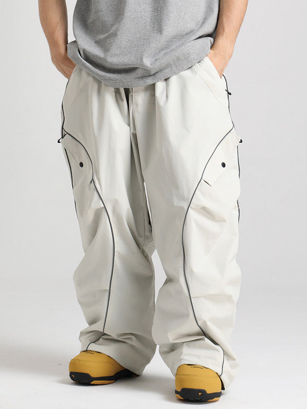 Gsou Snow Herren-Schneehose mit reflektierenden Kanten und weitem Sitz