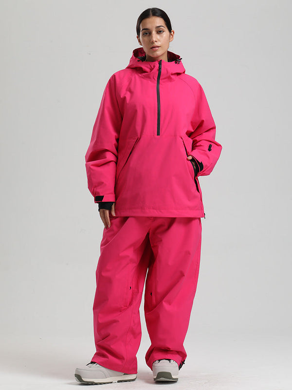Gsou Snow Damen-Snowboardanzug, strapazierfähig, urbaner Look, Pullover-Anorak