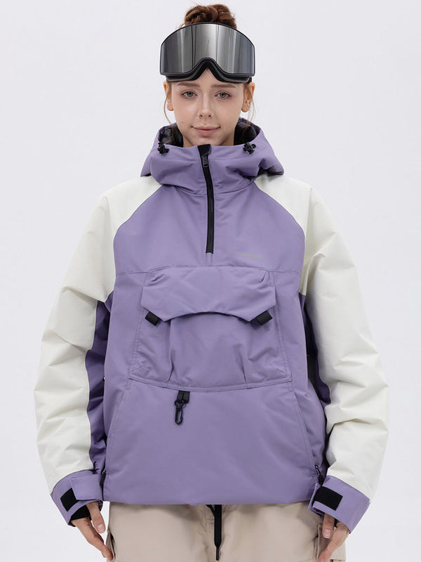 Damen Mountain Freestyle Cargo Pocket Bomber Camo Snowboardjacke