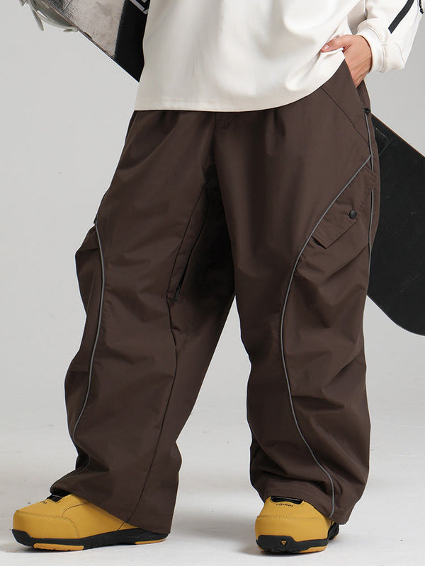 Gsou Snow Damen-Schneehose mit reflektierenden Details und Leuchtkante