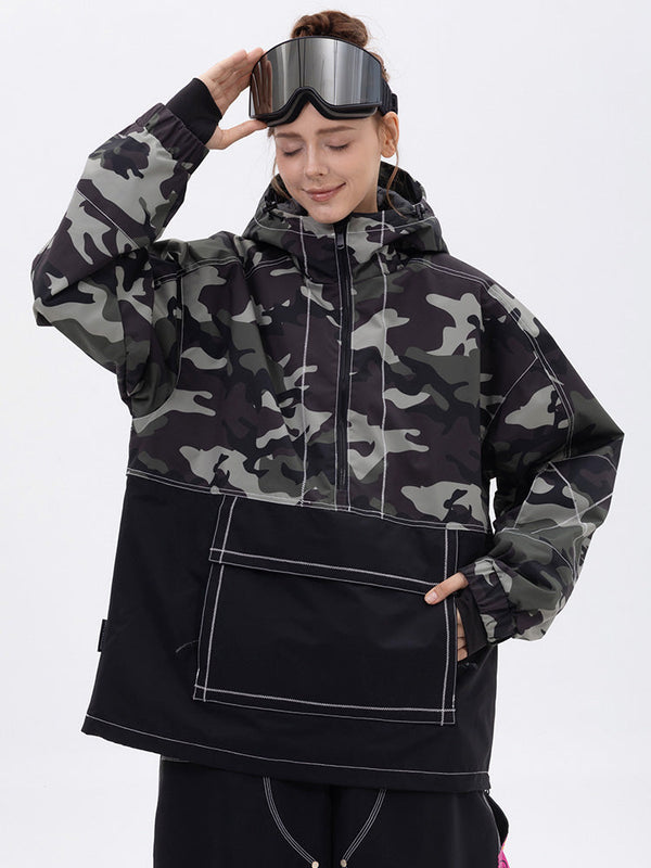 Damen-Snowboardjacke Mountain Vibe Streetstorm Pullover Camo – Ganzjahresjacke