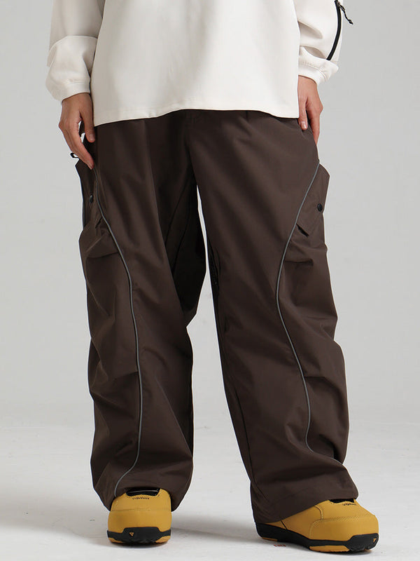 Gsou Snow Damen-Schneehose mit reflektierenden Details und Leuchtkante