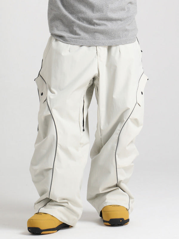 Gsou Snow Herren-Schneehose mit reflektierenden Kanten und weitem Sitz