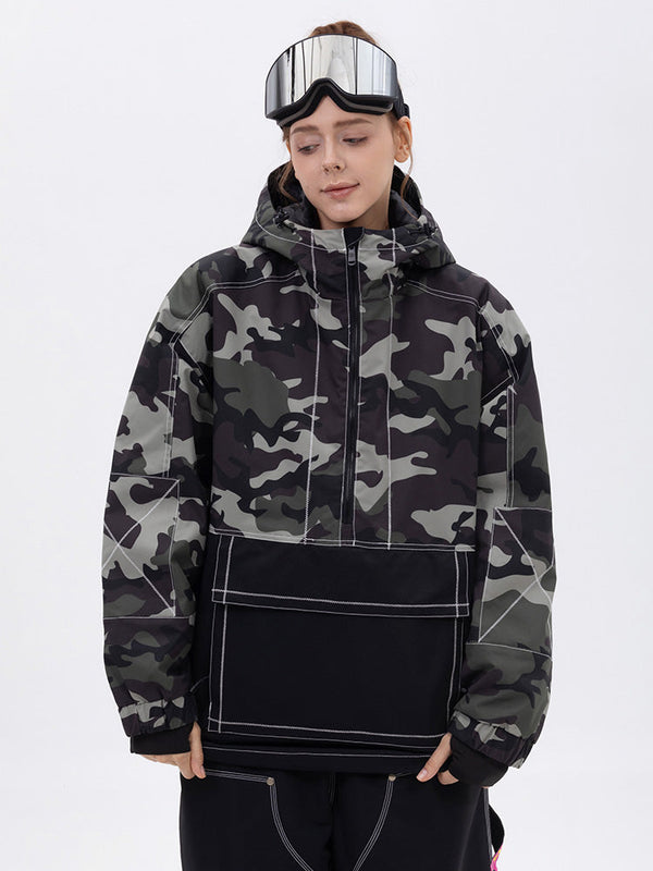 Damen-Snowboardjacke Mountain Vibe Streetstorm Pullover Camo – Ganzjahresjacke