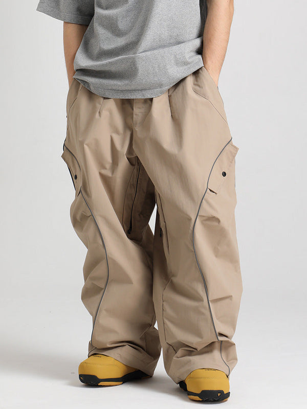 Gsou Snow Herren-Schneehose mit reflektierenden Kanten und weitem Sitz