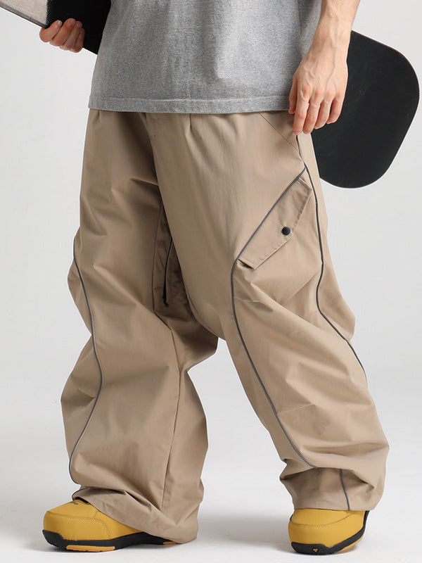 Gsou Snow Herren-Schneehose mit reflektierenden Kanten und weitem Sitz