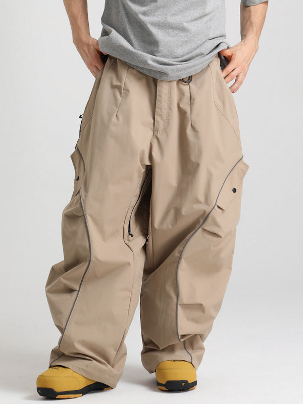 Gsou Snow Herren-Schneehose mit reflektierenden Kanten und weitem Sitz