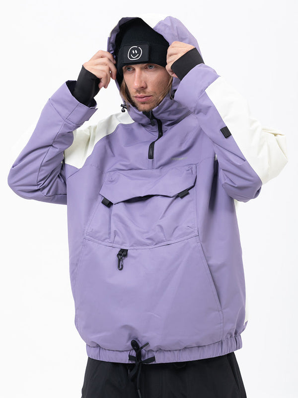 Herren Mountain Freestyle Cargo Pocket Pullover Bomber Snowboardjacke