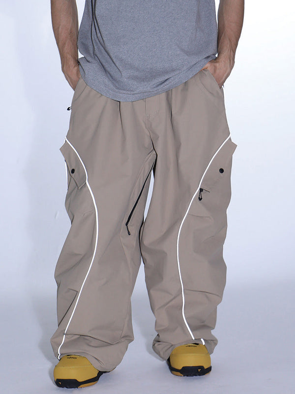 Gsou Snow Herren-Schneehose mit reflektierenden Kanten und weitem Sitz