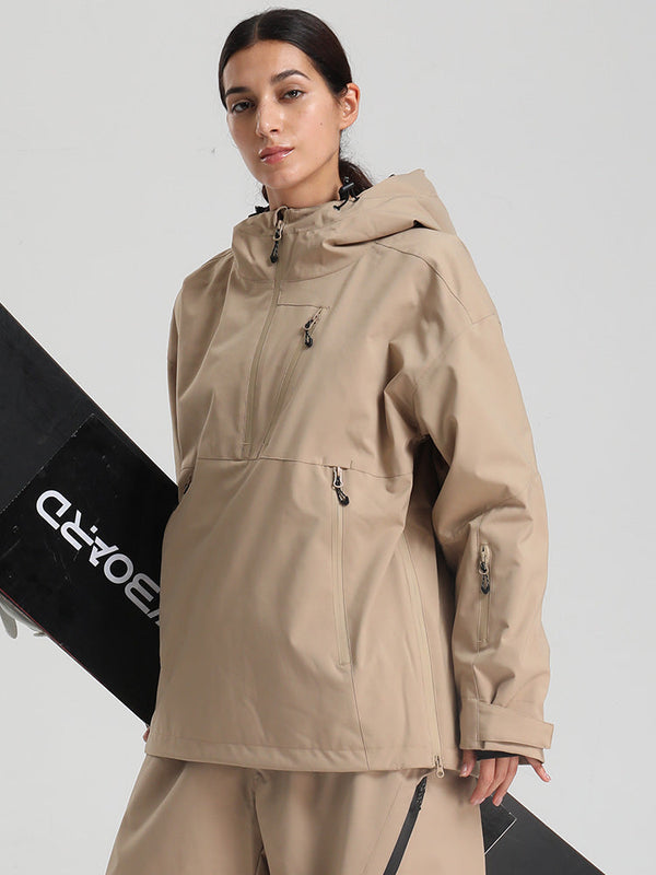 Gsou Snow Damen-Pullover-Anorak, strapazierfähig, Bergflauschig, Baggy-Schneejacke