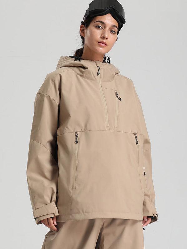 Gsou Snow Damen-Pullover-Anorak, strapazierfähig, Bergflauschig, Baggy-Schneejacke