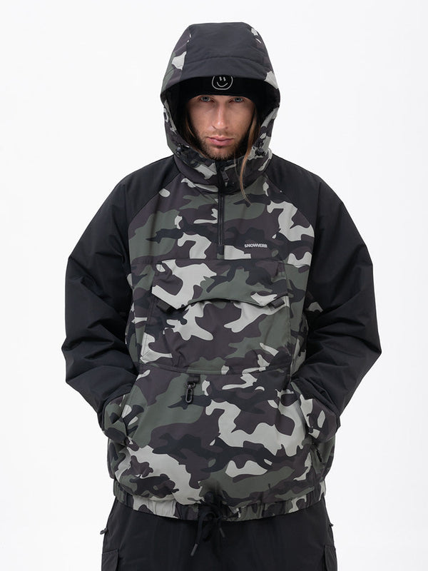 Herren Mountain Freestyle Cargo Pocket Bomber Camo Snowboardjacke