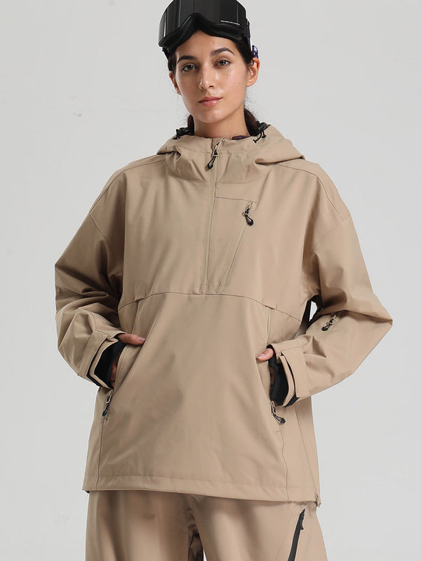 Gsou Snow Damen-Pullover-Anorak, strapazierfähig, Bergflauschig, Baggy-Schneejacke