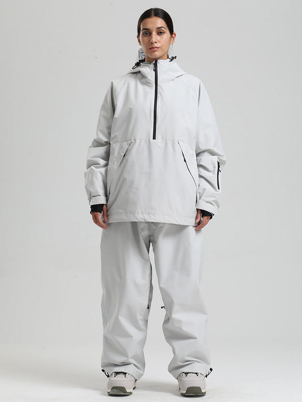 Gsou Snow Damen-Snowboardanzug, strapazierfähig, urbaner Look, Pullover-Anorak
