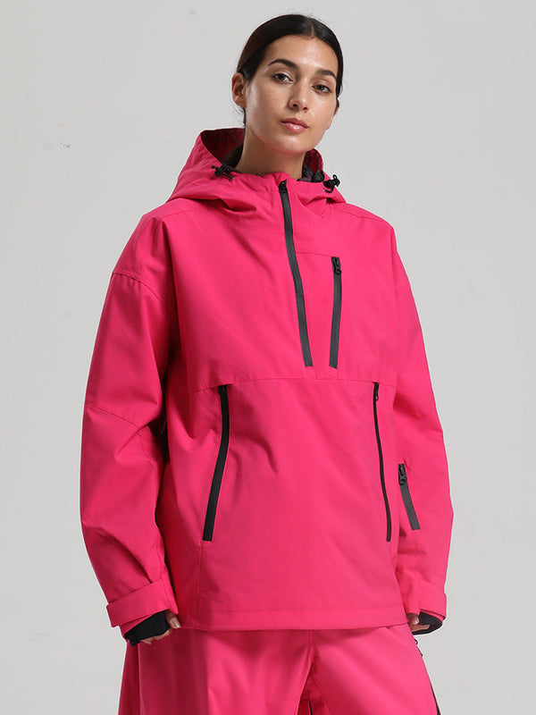 Gsou Snow Damen-Pullover-Anorak, strapazierfähig, Bergflauschig, Baggy-Schneejacke