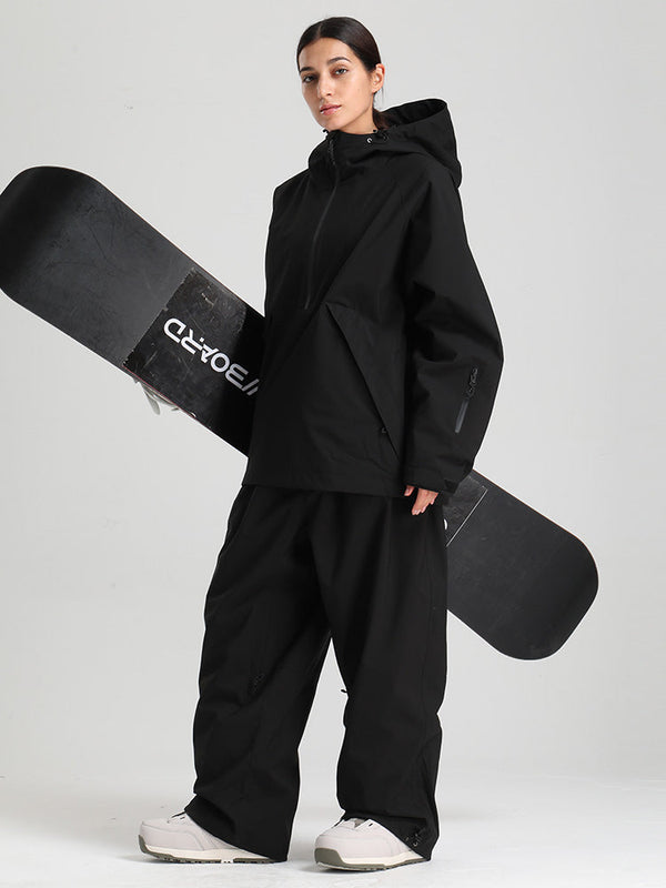 Gsou Snow Damen-Snowboardanzug, strapazierfähig, urbaner Look, Pullover-Anorak