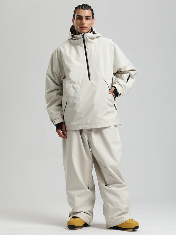 Gsou Snow Herren-Snowboardanzug, strapazierfähig, urbaner Look, Pullover-Anorak