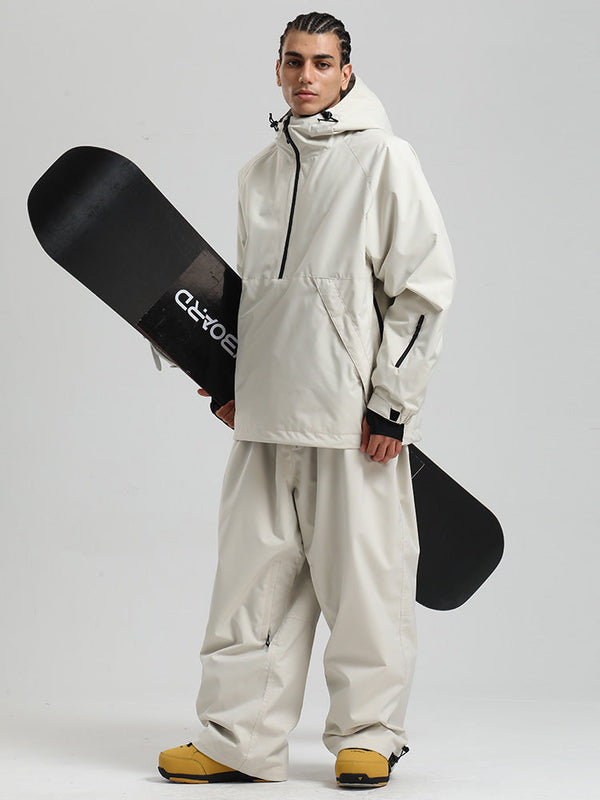 Gsou Snow Herren-Snowboardanzug, strapazierfähig, urbaner Look, Pullover-Anorak