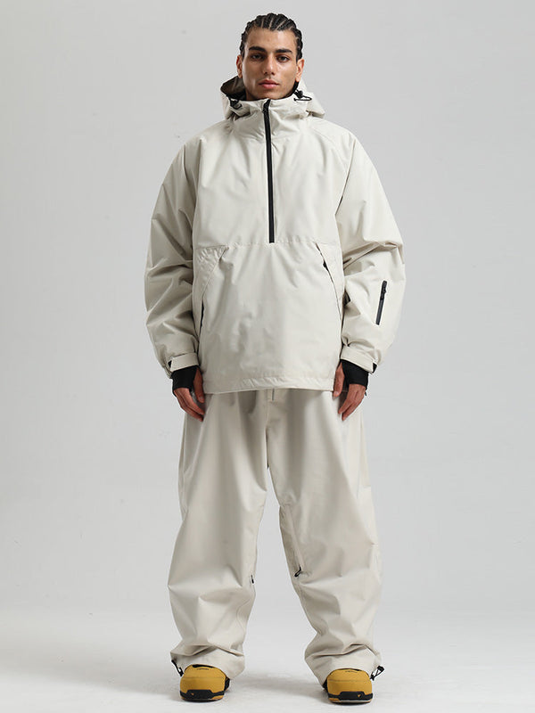 Gsou Snow Herren-Snowboardanzug, strapazierfähig, urbaner Look, Pullover-Anorak